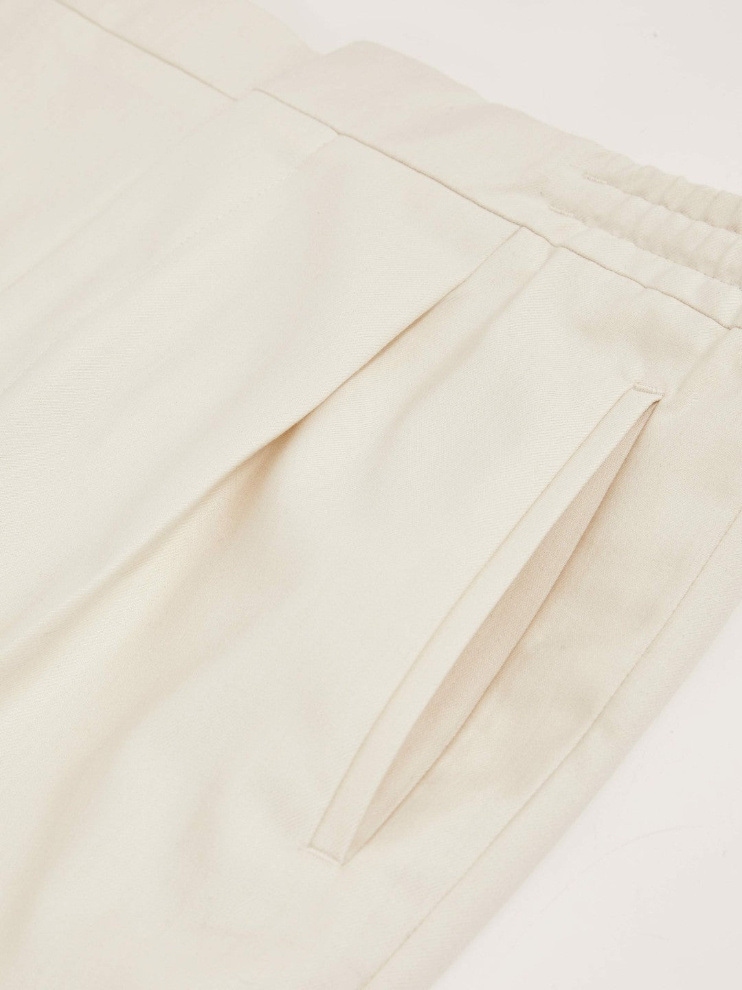 Relaxed-Fit Pleated Tapered Trousers Ecru | Mens
