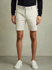 Short Length Casual Chino Shorts Chalk | Mens