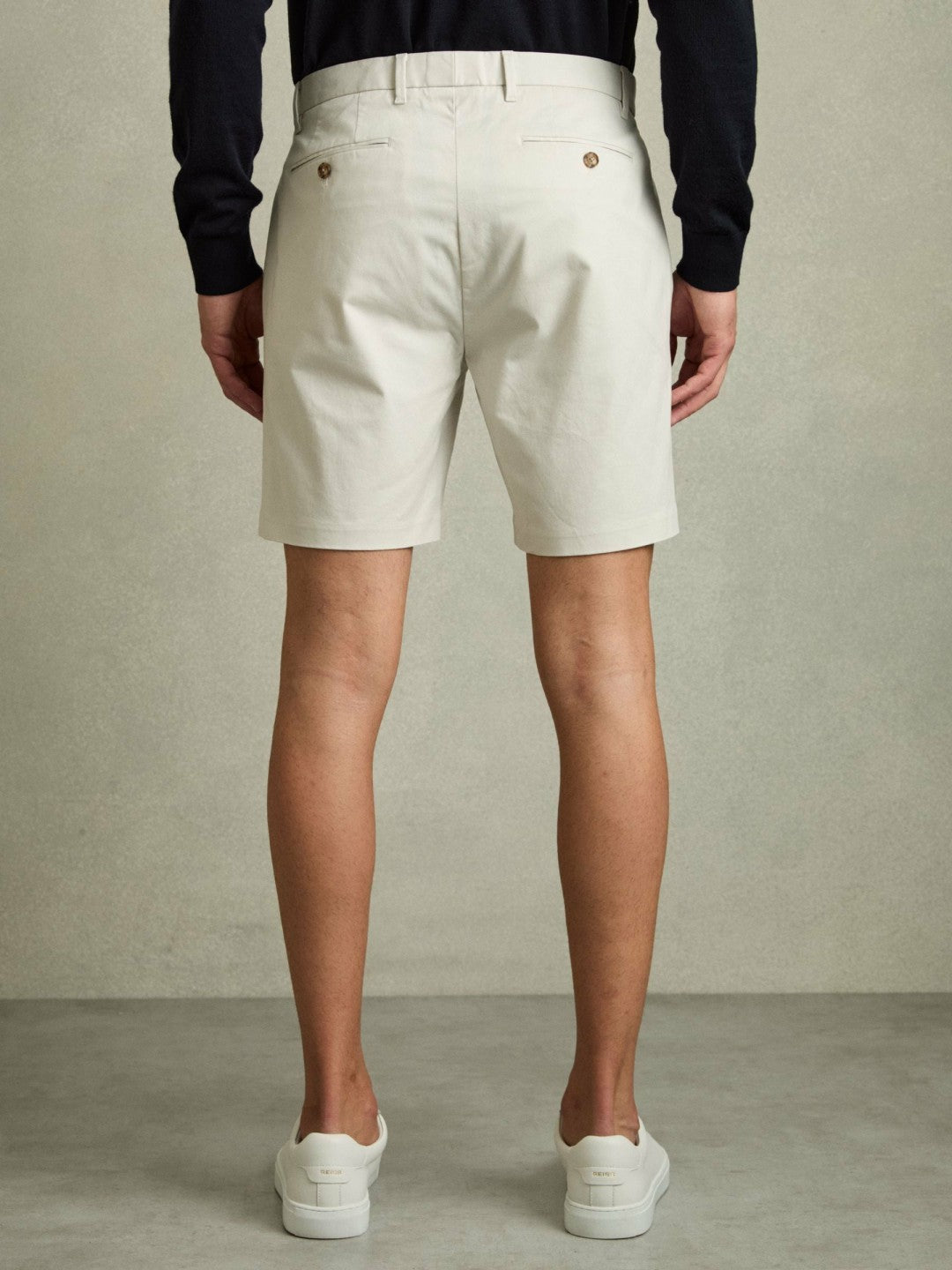 Short Length Casual Chino Shorts Chalk | Mens