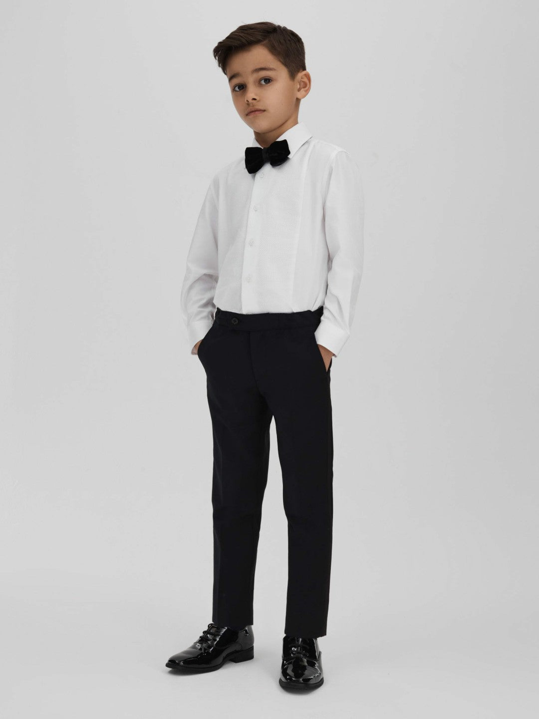 9-14 yrs Slim Fit Textured Bib Dinner Shirt White | Children