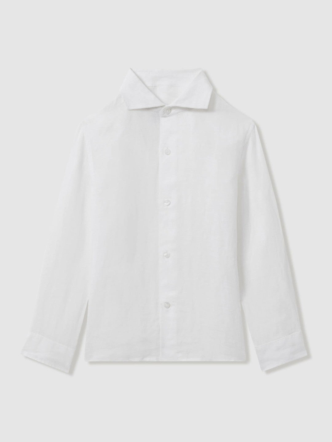 3-9 yrs Striped Linen Cutaway Collar Shirt White | Children