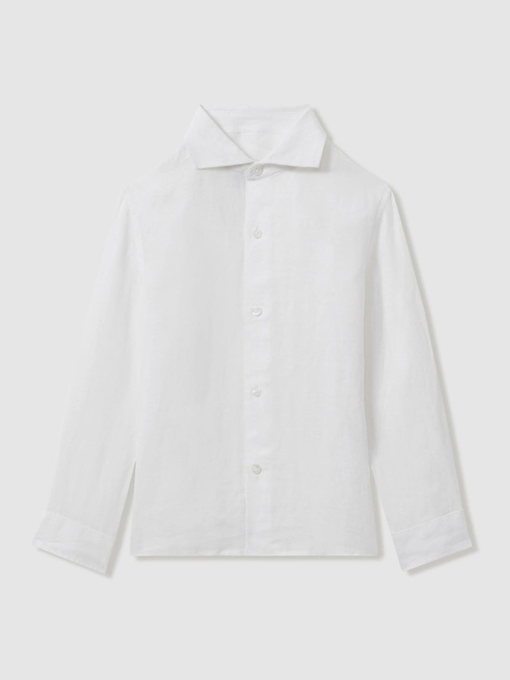 3-9 yrs Striped Linen Cutaway Collar Shirt White | Children