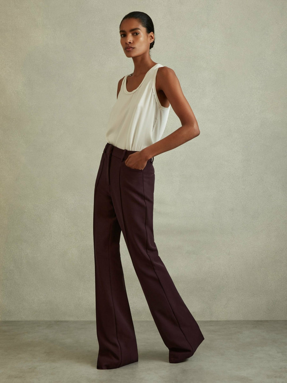 Flared Suit Trousers Berry | Womens