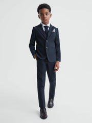 9-14 yrs Wool Blend Adjustable Trousers Navy | Children