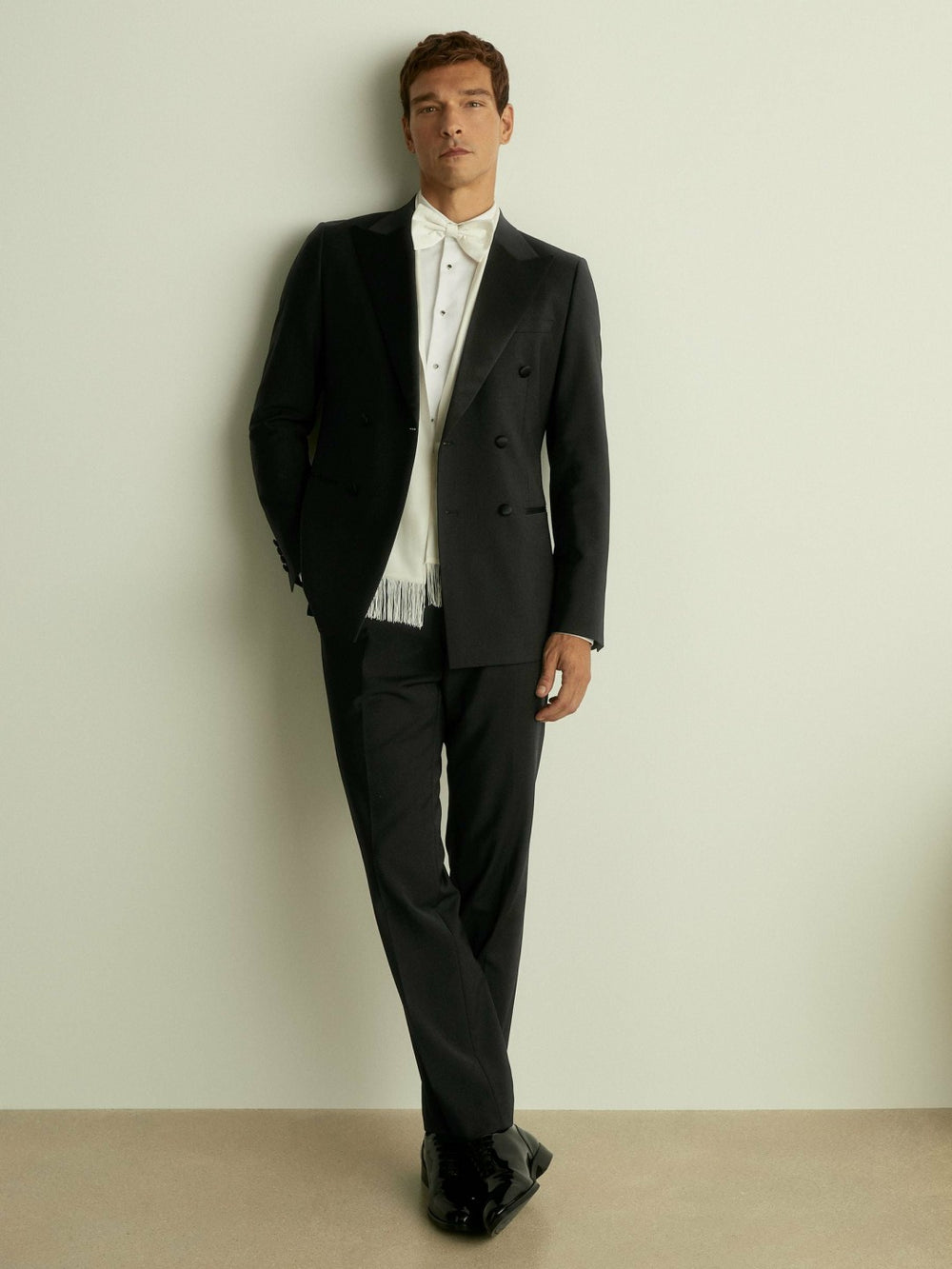 Double Breasted Tuxedo Slim Fit Jacket Black | Mens