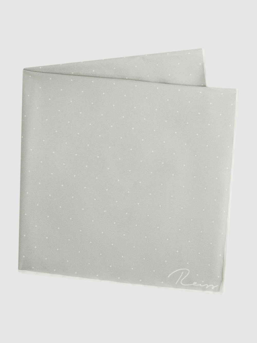 Polka Dot Silk Pocket Square Silver | Mens