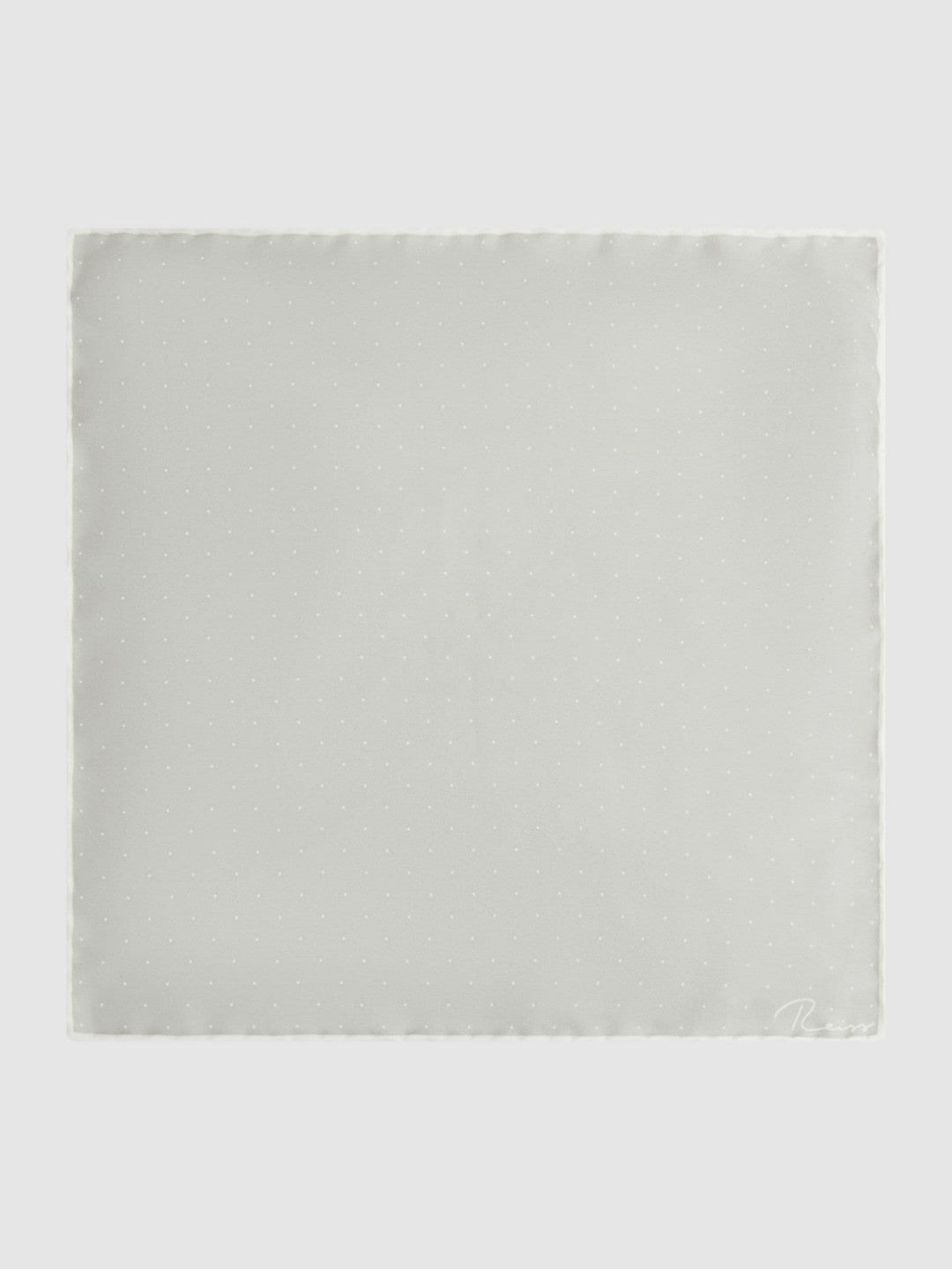 Polka Dot Silk Pocket Square Silver | Mens