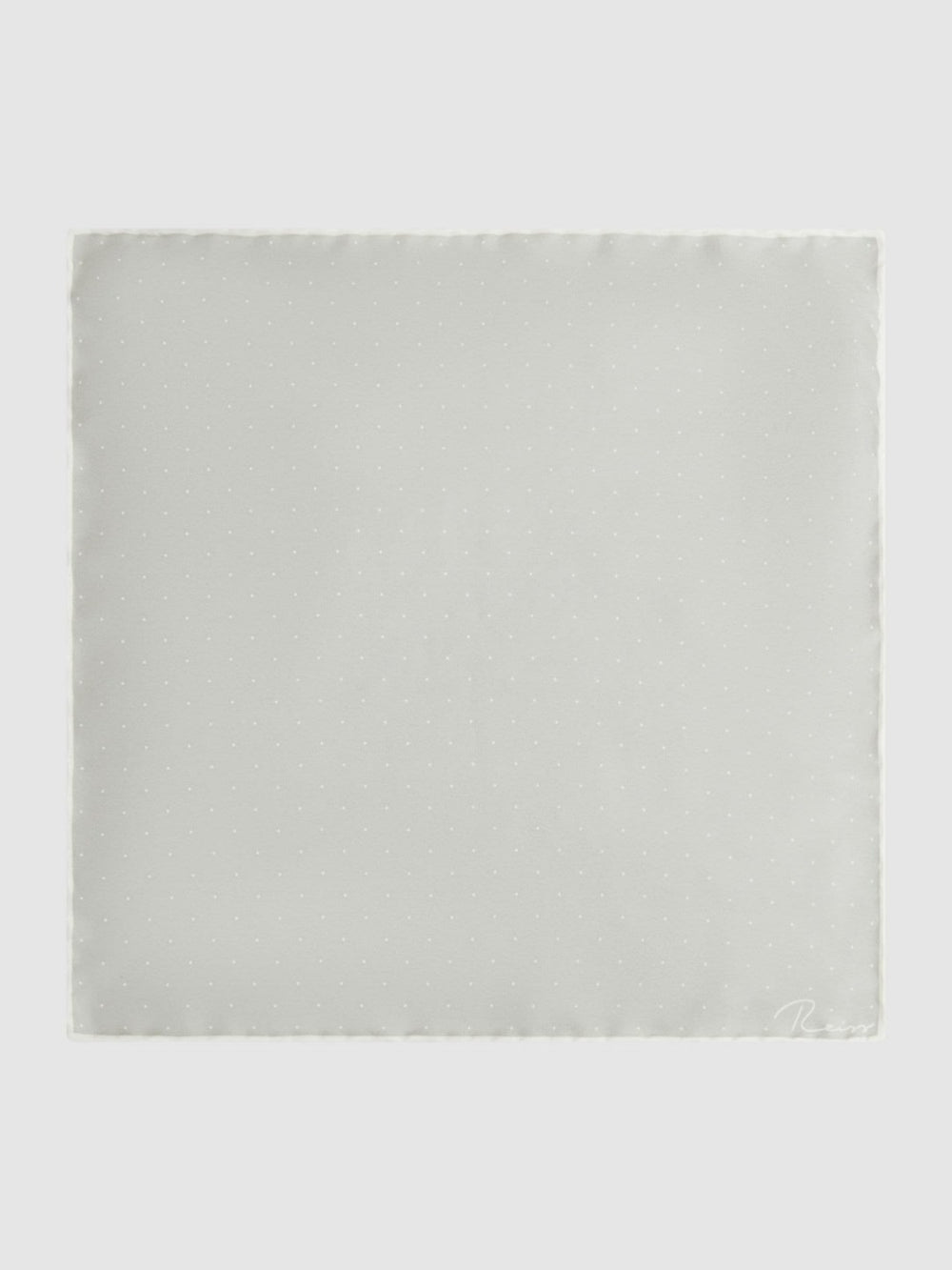 Polka Dot Silk Pocket Square Silver | Mens