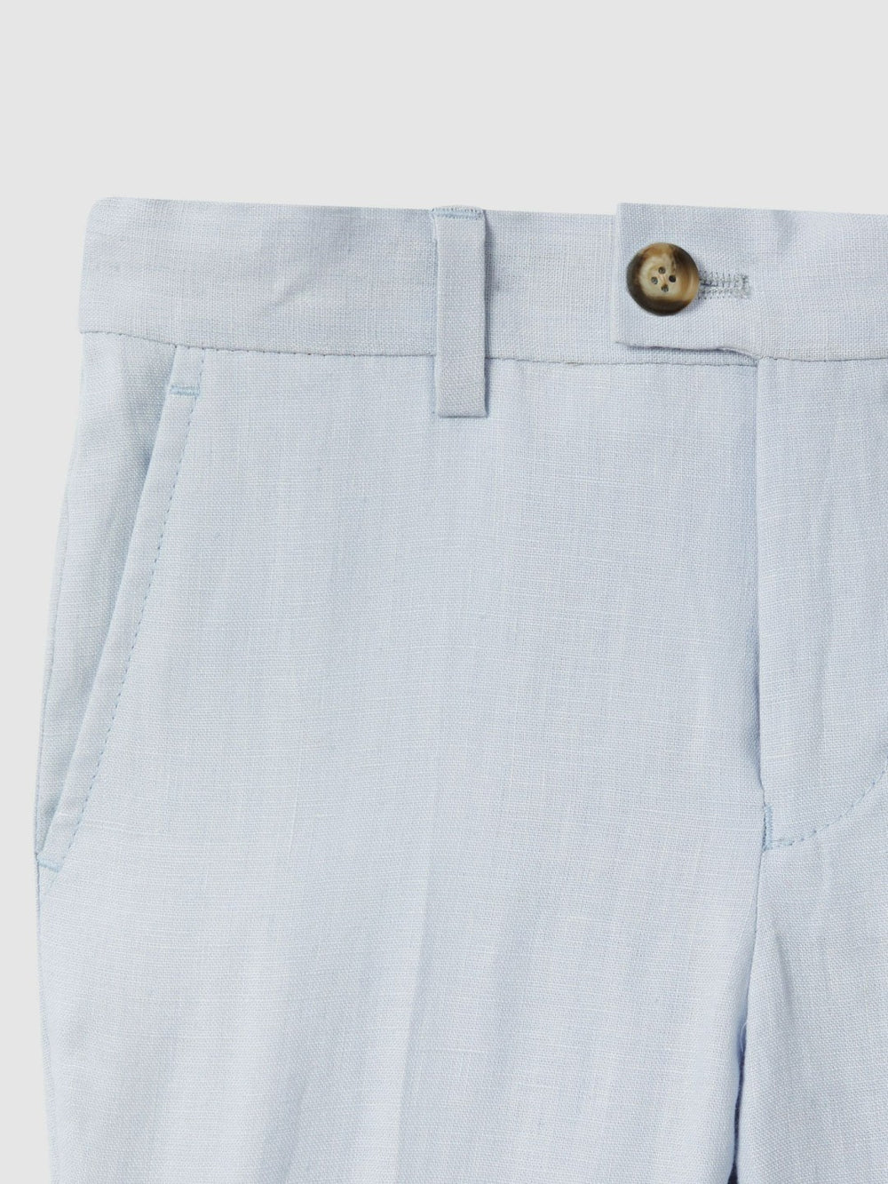 9-13 yrs Slim Fit Linen Adjustable Trousers Soft Blue | Children
