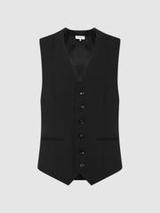 Modern Fit Travel Waistcoat Black | Mens