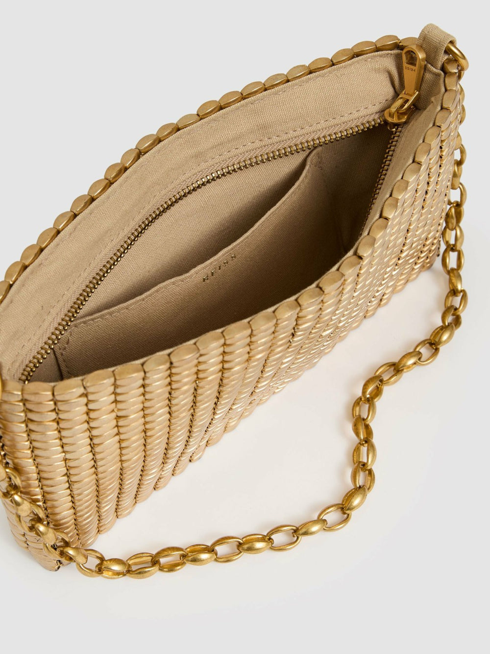 Beaded Removable Strap Shoulder Bag Gold | Womens