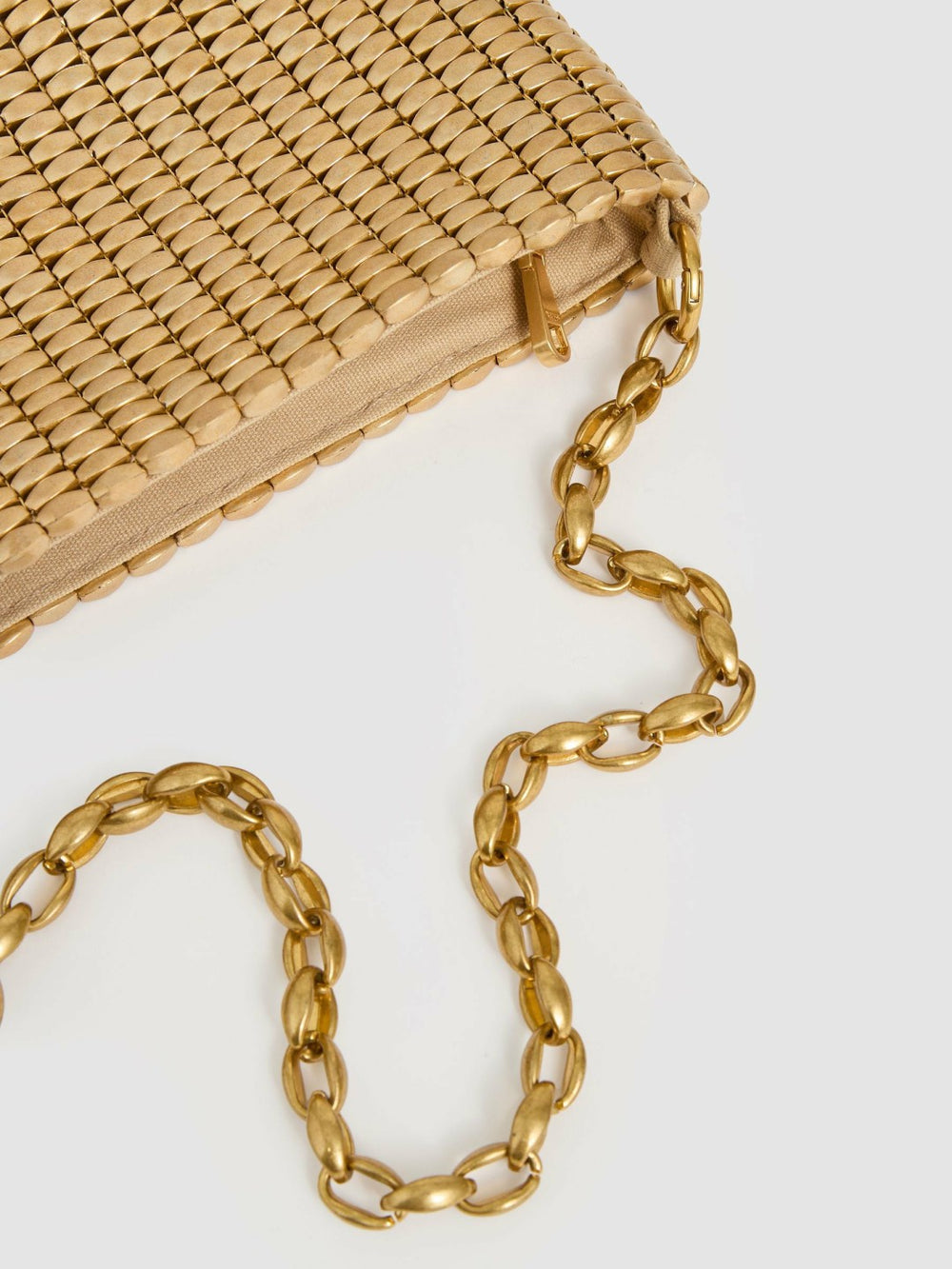 Beaded Removable Strap Shoulder Bag Gold | Womens