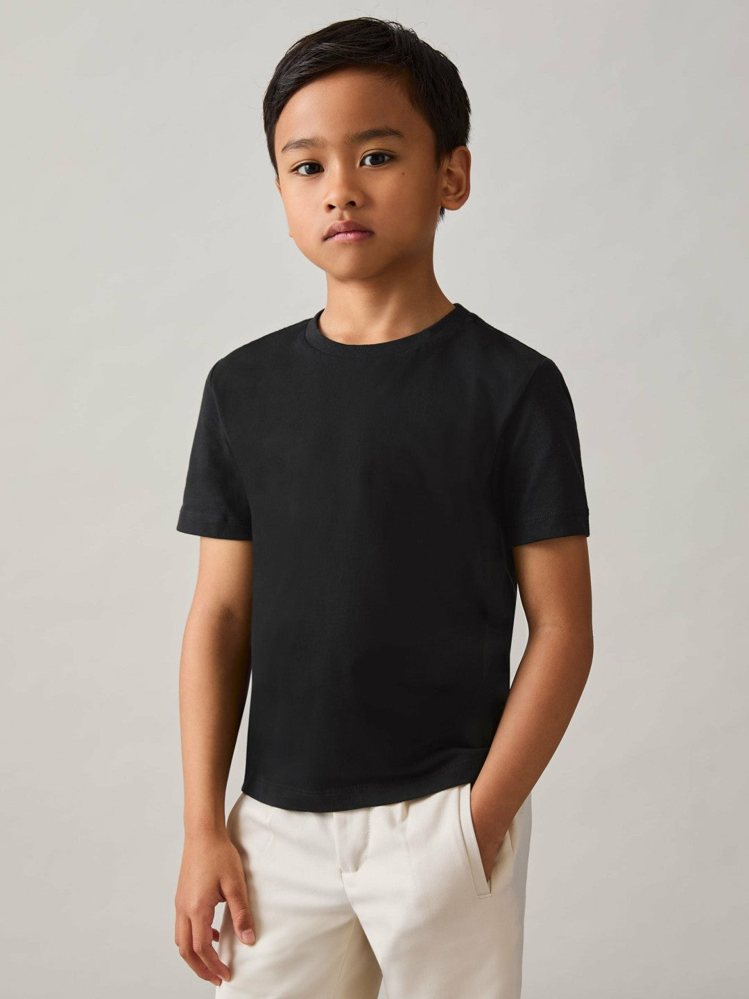 3-9 yrs Crew Neck T-Shirt Black | Children