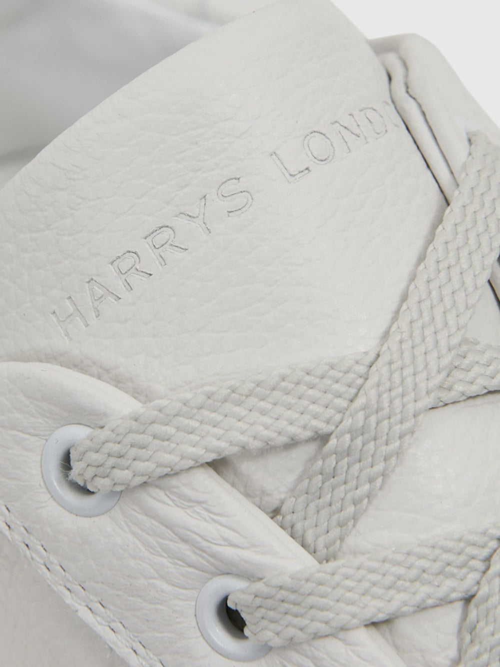 Harrys of London Grained Leather Trainers White | Mens