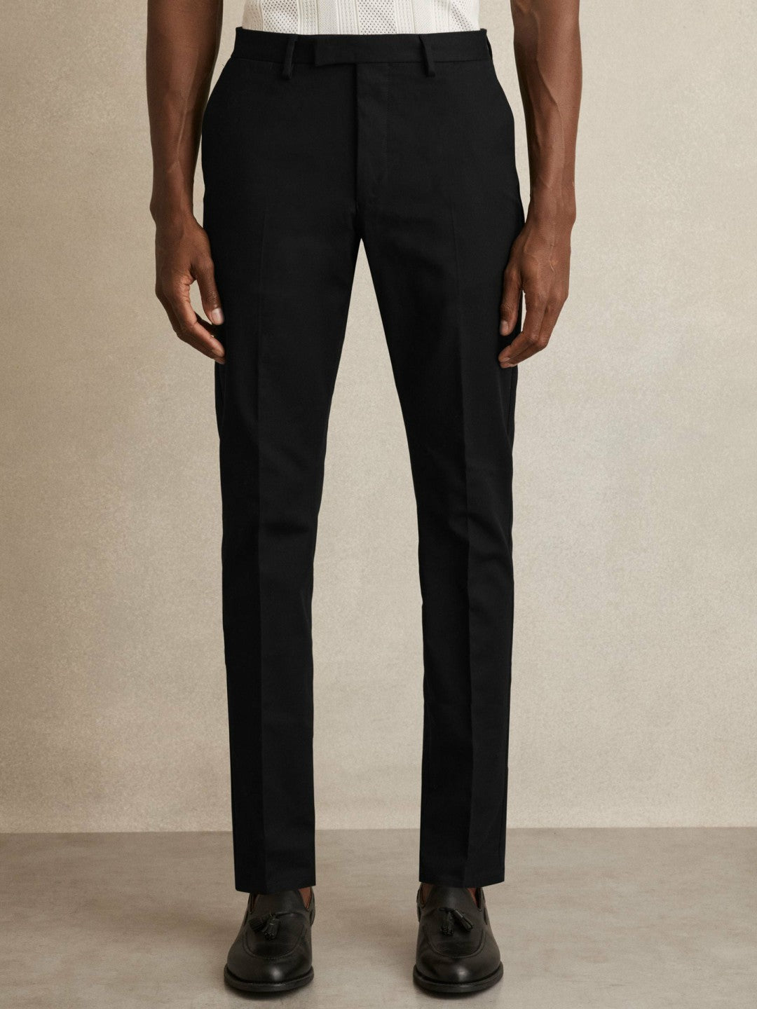 Slim Fit Cotton Blend Chinos Black | Mens