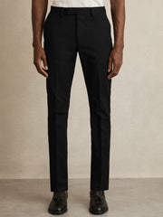 Slim Fit Cotton Blend Chinos Black | Mens