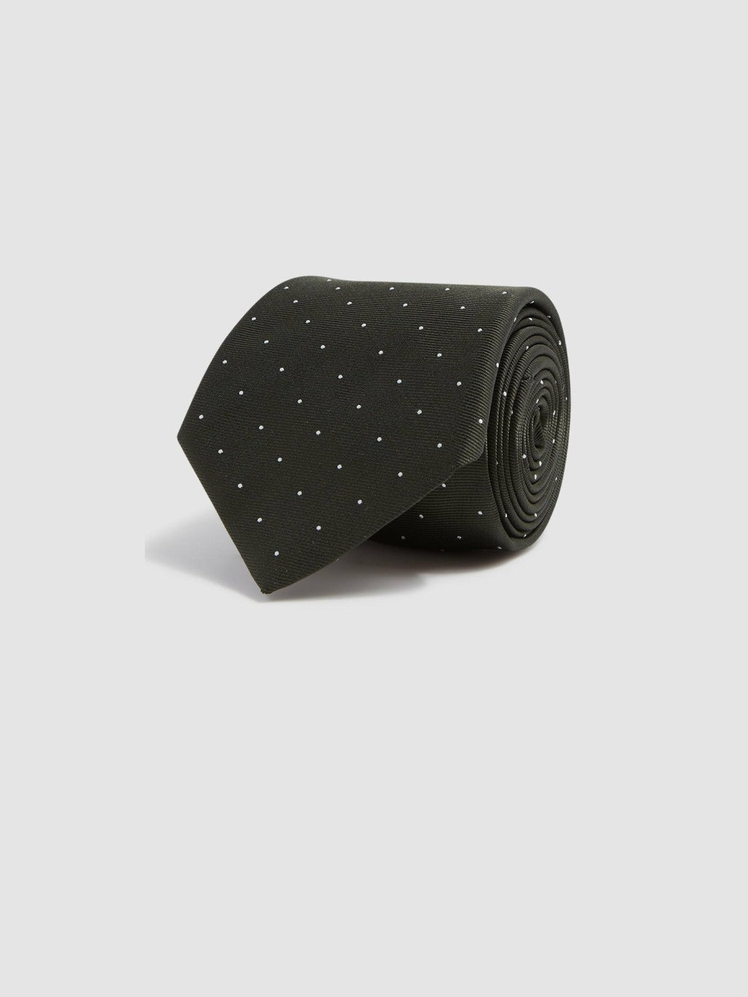 Polka Dot Silk Tie Dark Green | Mens