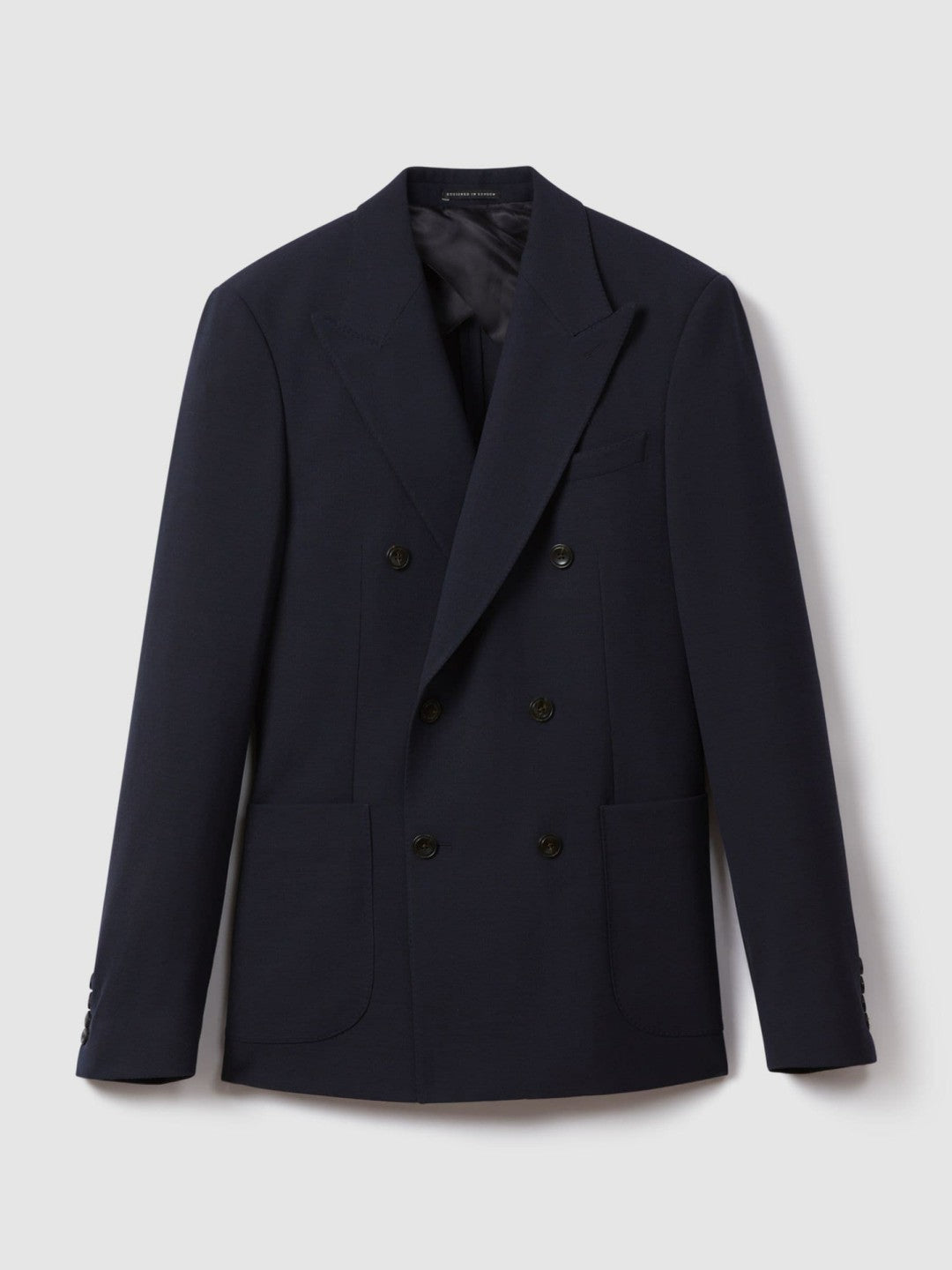 Double Breasted Suit Blazer Slim Fit Navy | Mens