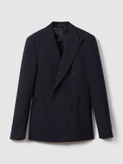Double Breasted Suit Blazer Slim Fit Navy | Mens