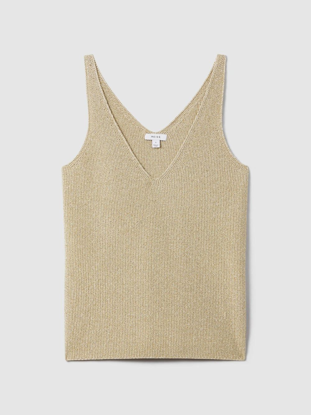 Metallic V-Neck Vest Gold | Womens