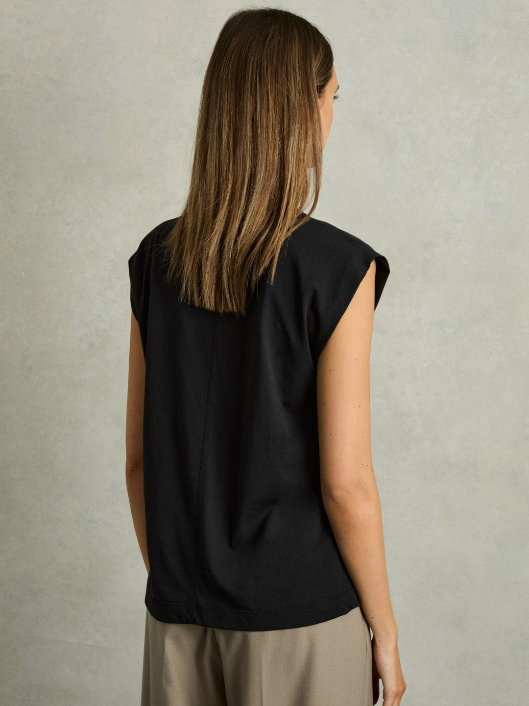 Cotton Capped Sleeve T-Shirt Black | Womens