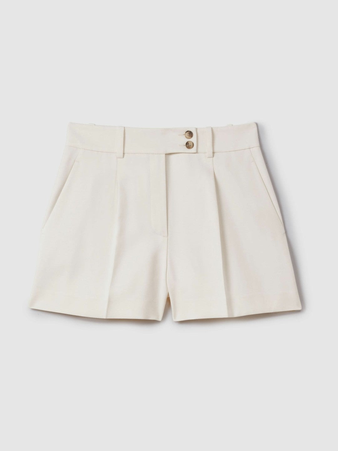 Front Pleat Tailored Shorts Cream | Womens