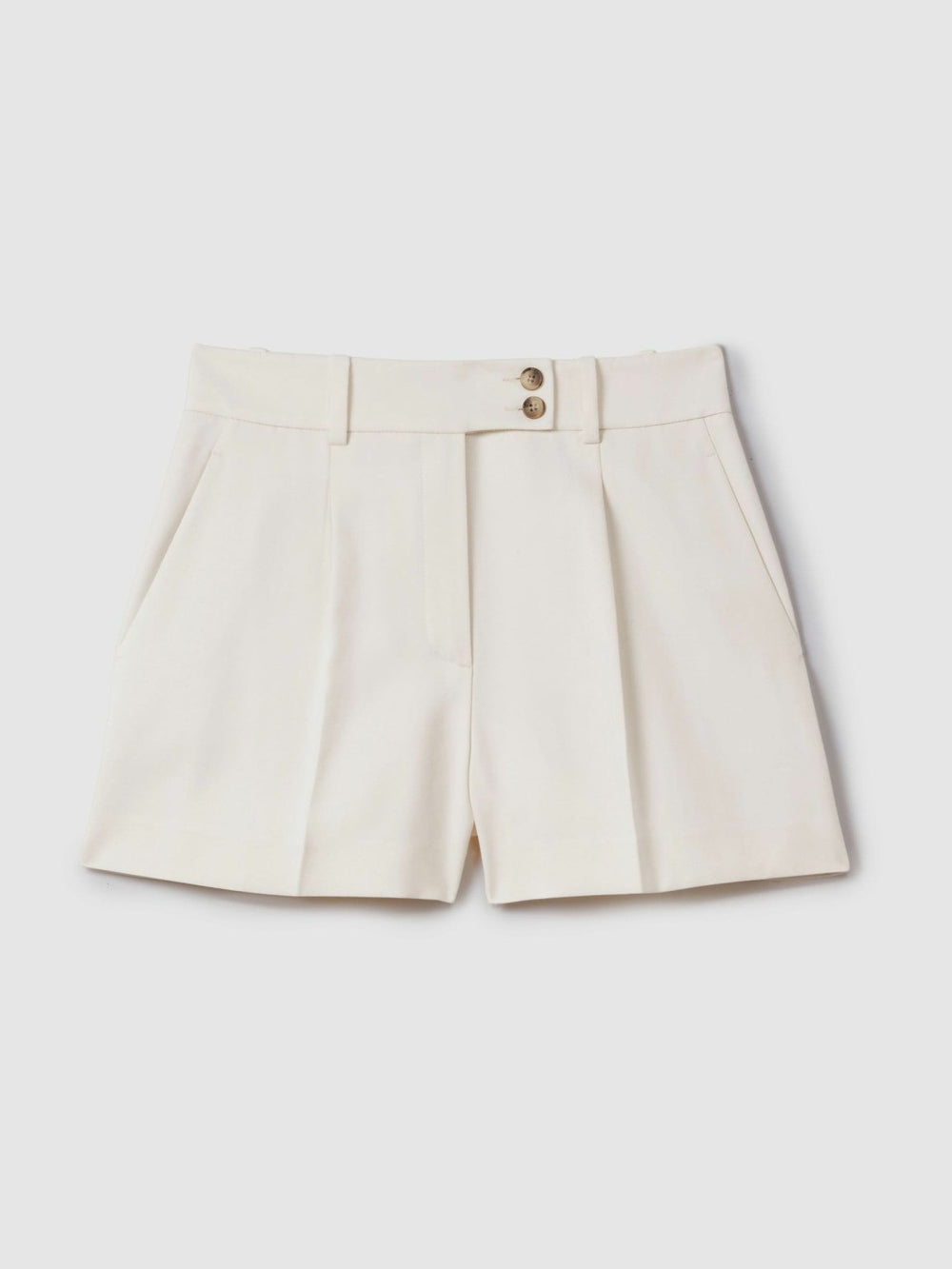 Front Pleat Tailored Shorts Cream | Womens