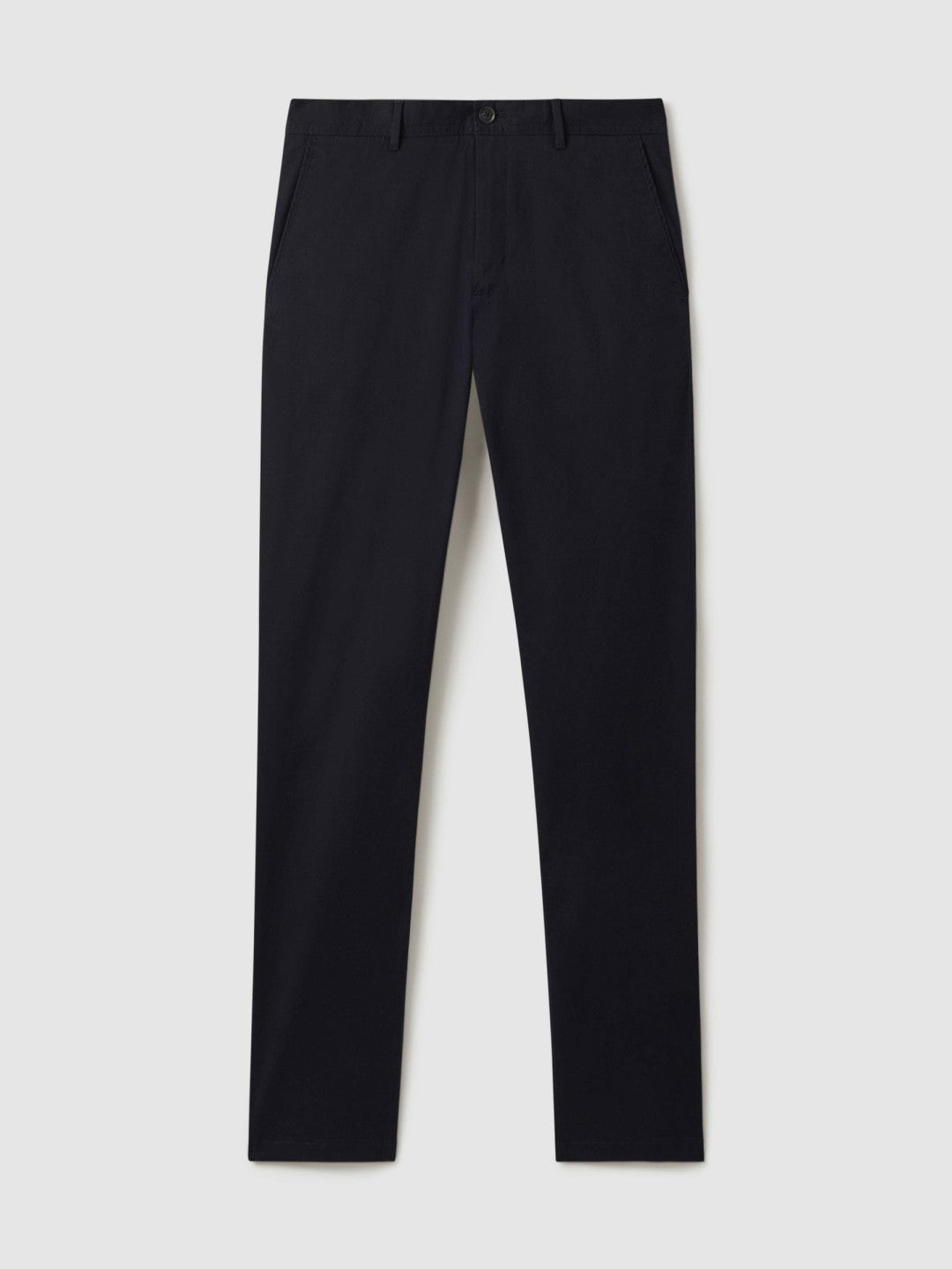 Slim Fit Washed Cotton Blend Chinos Navy | Mens