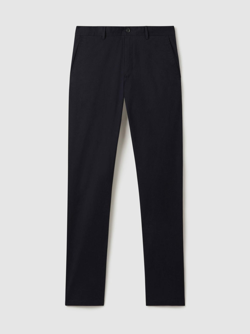 Slim Fit Washed Cotton Blend Chinos Navy | Mens