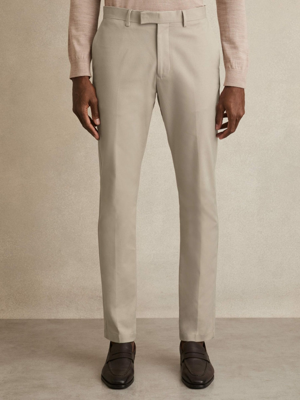 Slim Fit Cotton Blend Chinos Stone | Mens