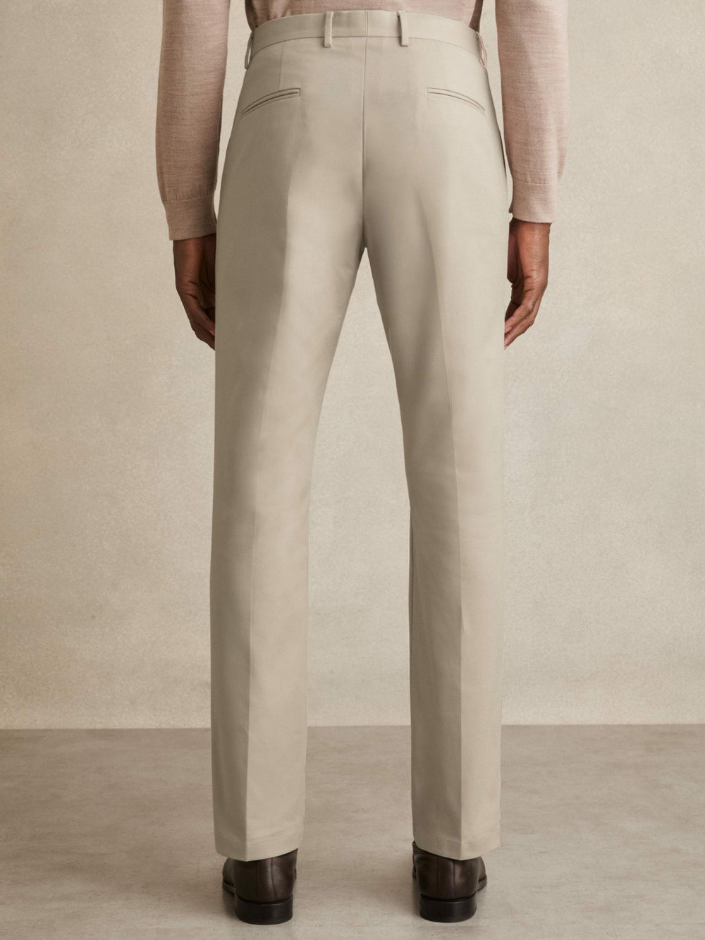 Slim Fit Cotton Blend Chinos Stone | Mens