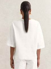 Oversized Cotton Crew Neck T-Shirt White | Womens