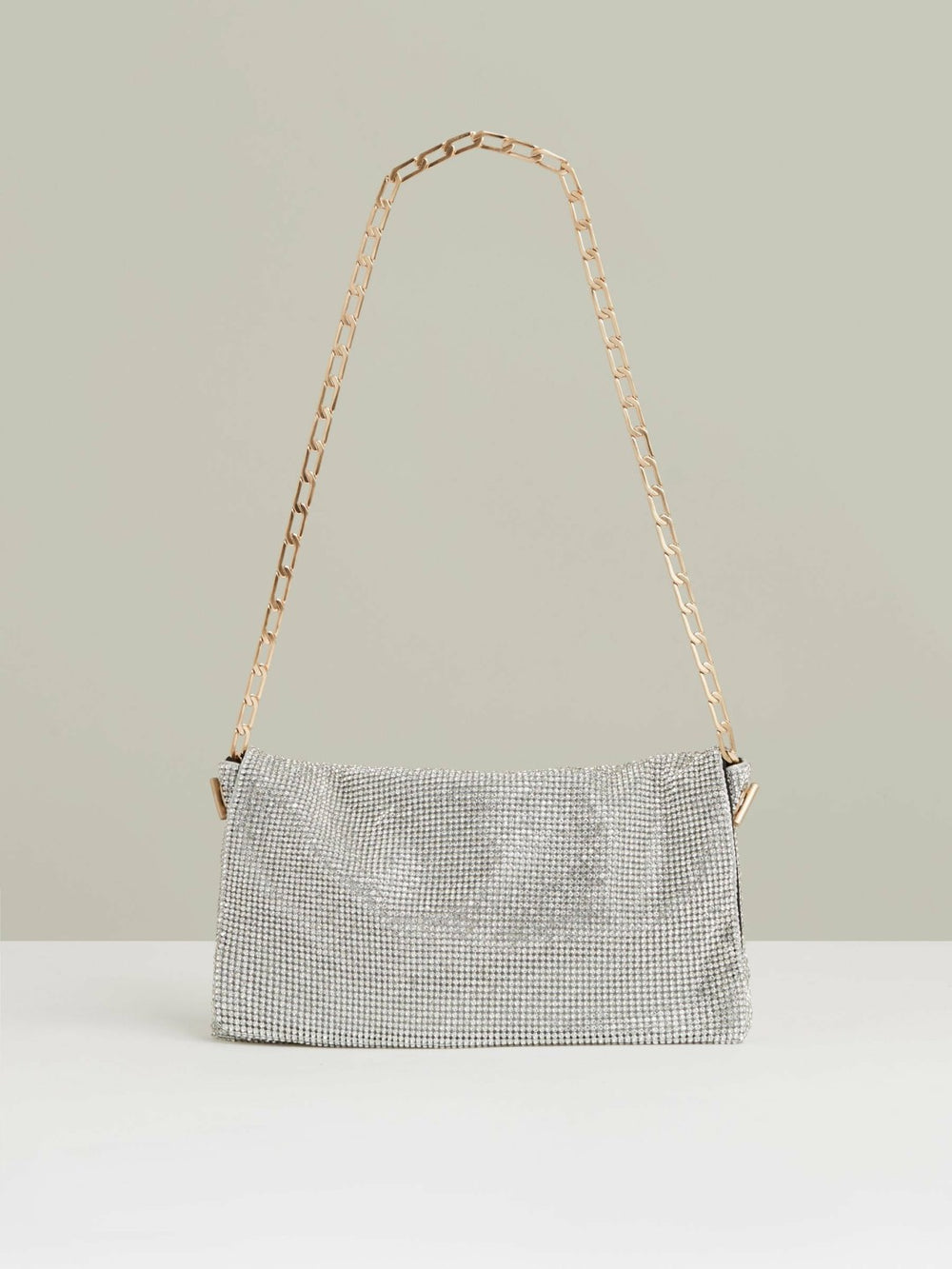 Embellished Chainmail Shoulder Bag Silver | Womens