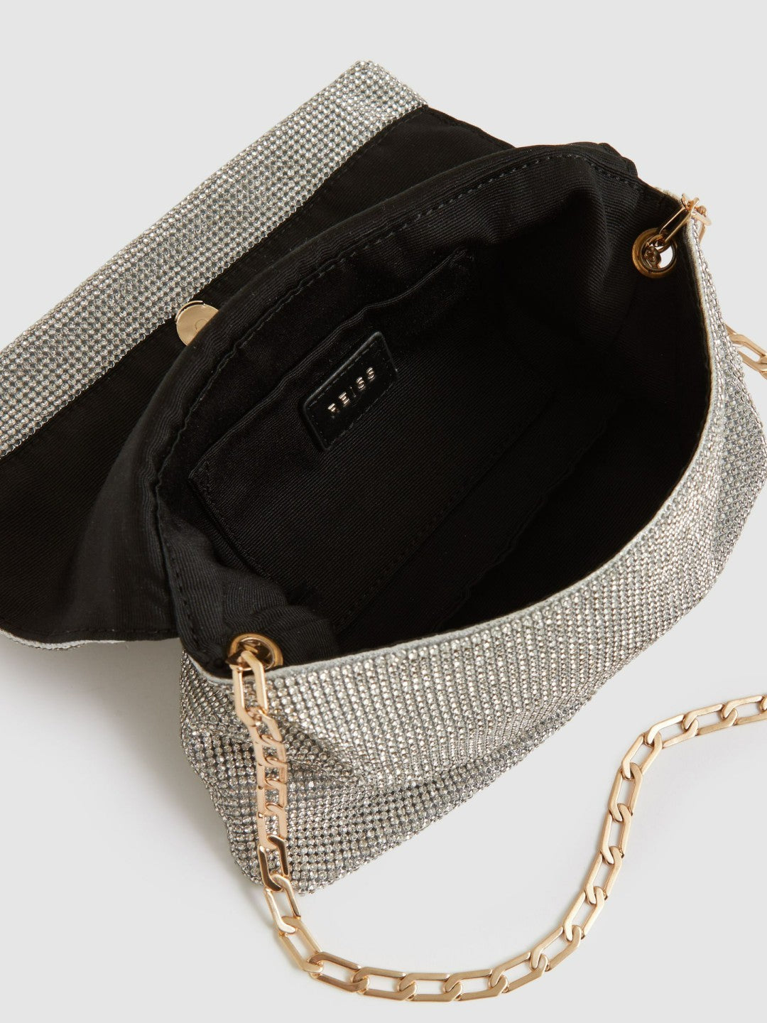 Embellished Chainmail Shoulder Bag Silver | Womens