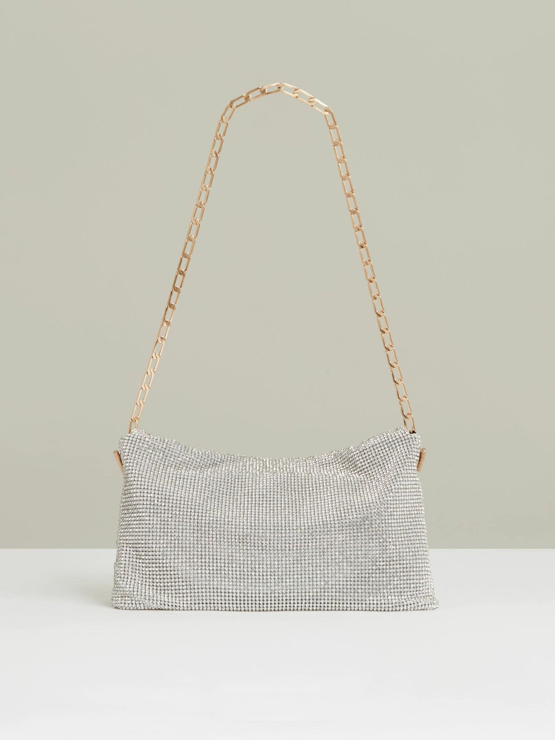 Embellished Chainmail Shoulder Bag Silver | Womens
