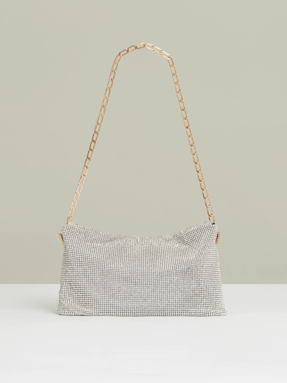 Embellished Chainmail Shoulder Bag Silver | Womens