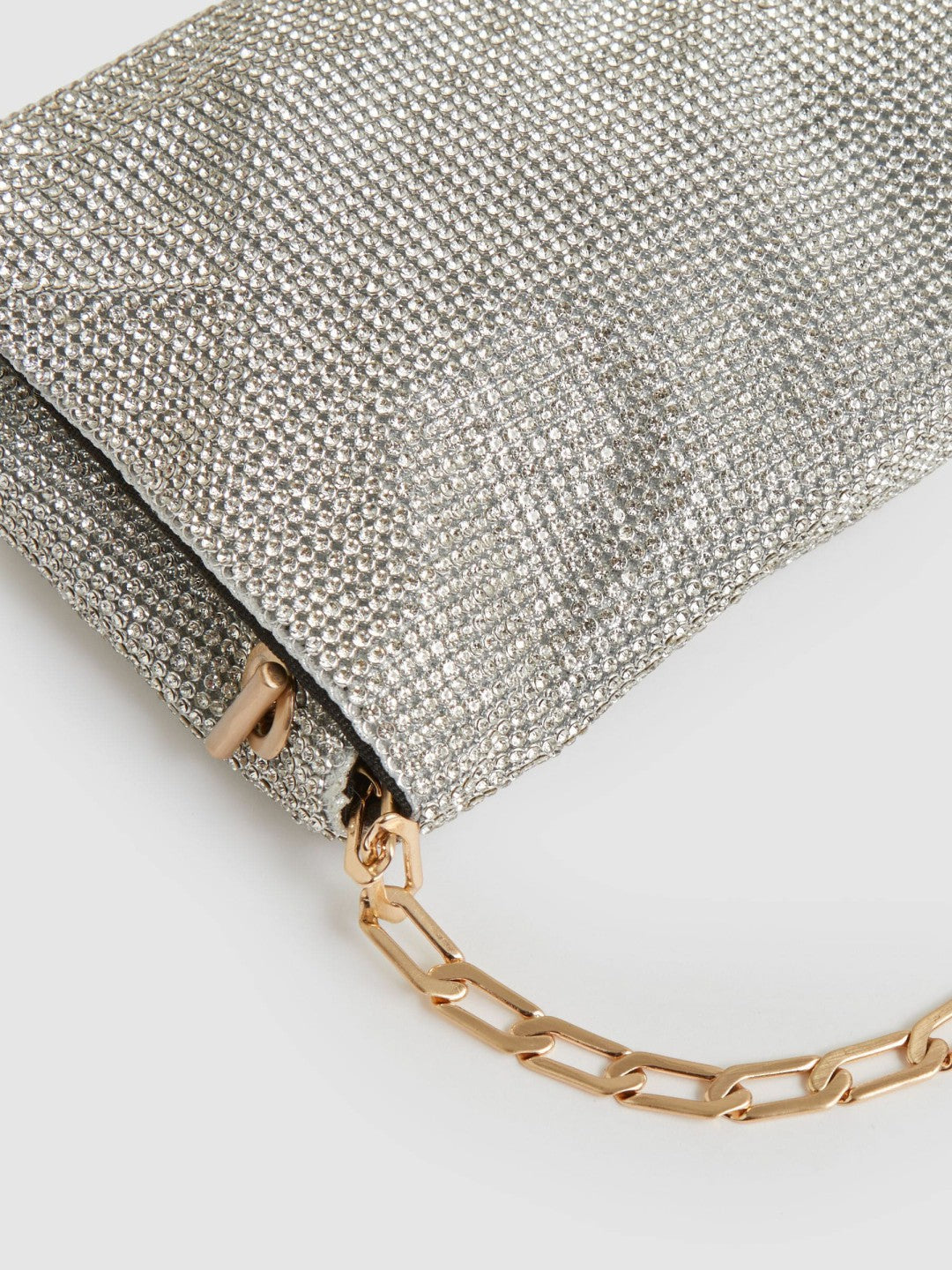 Embellished Chainmail Shoulder Bag Silver | Womens