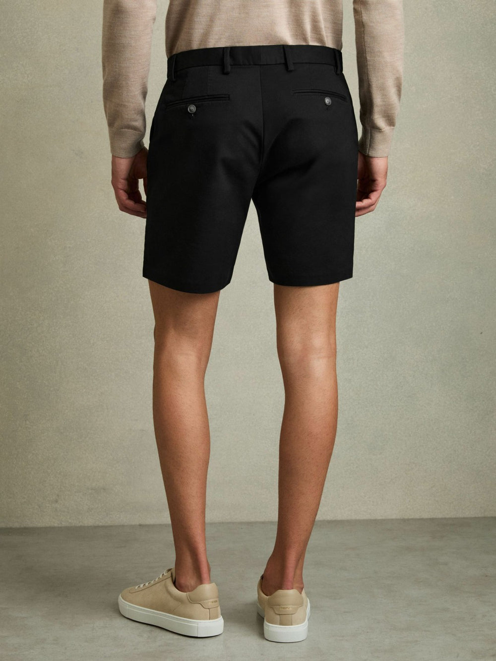 Short Length Casual Chino Shorts Black | Mens