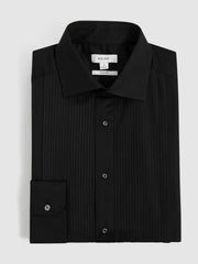 Slim Fit Cotton Dinner Shirt Black | Mens