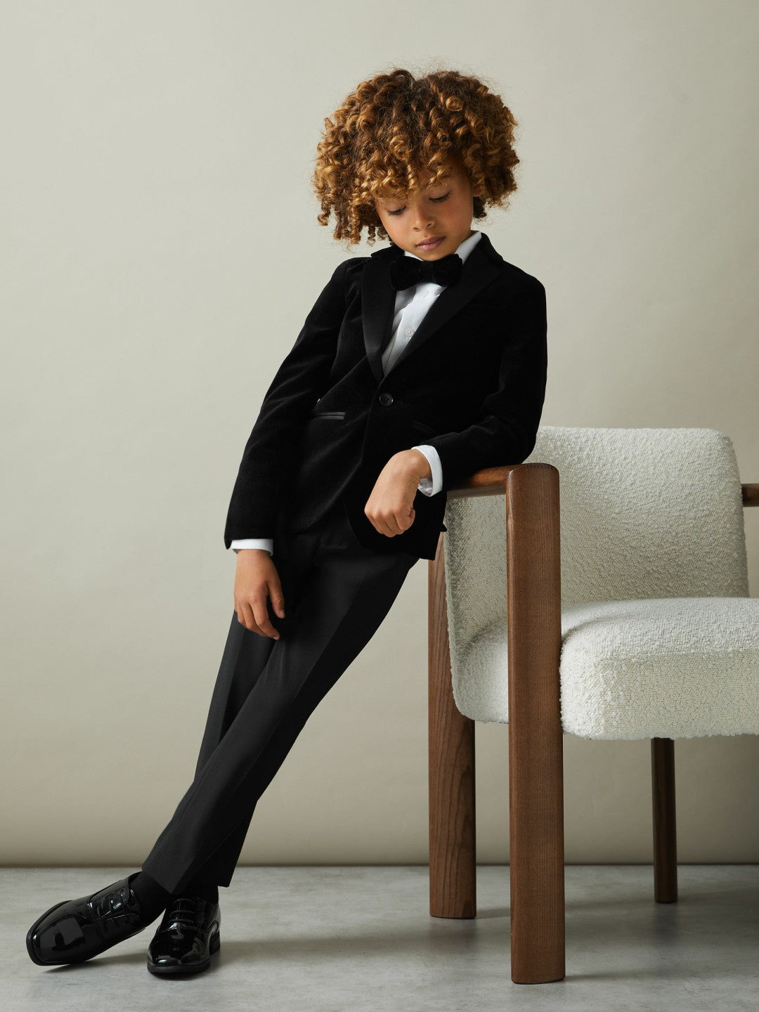 3-9 yrs Single Breasted Velvet Blazer Black | Children