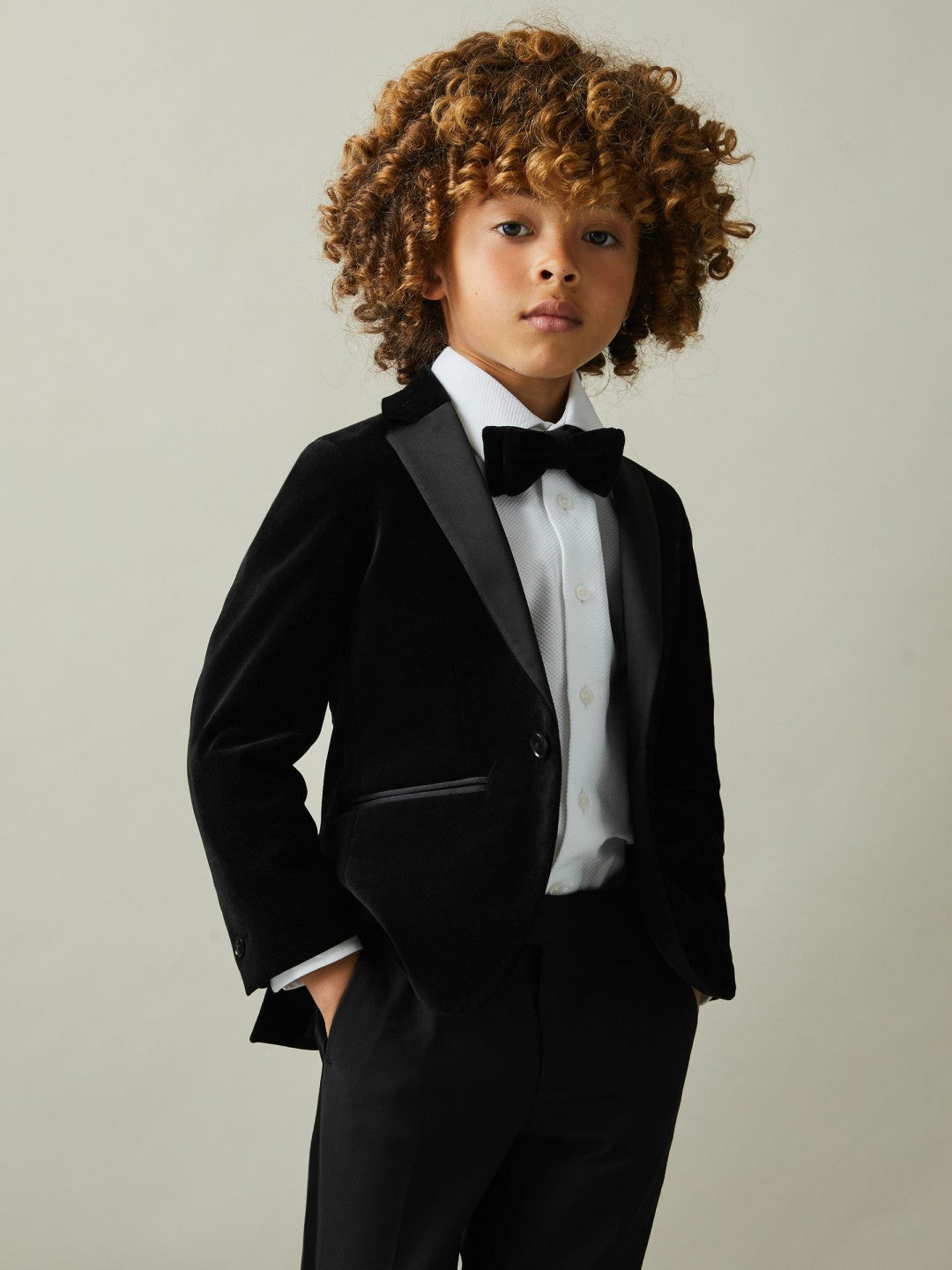 3-9 yrs Single Breasted Velvet Blazer Black | Children