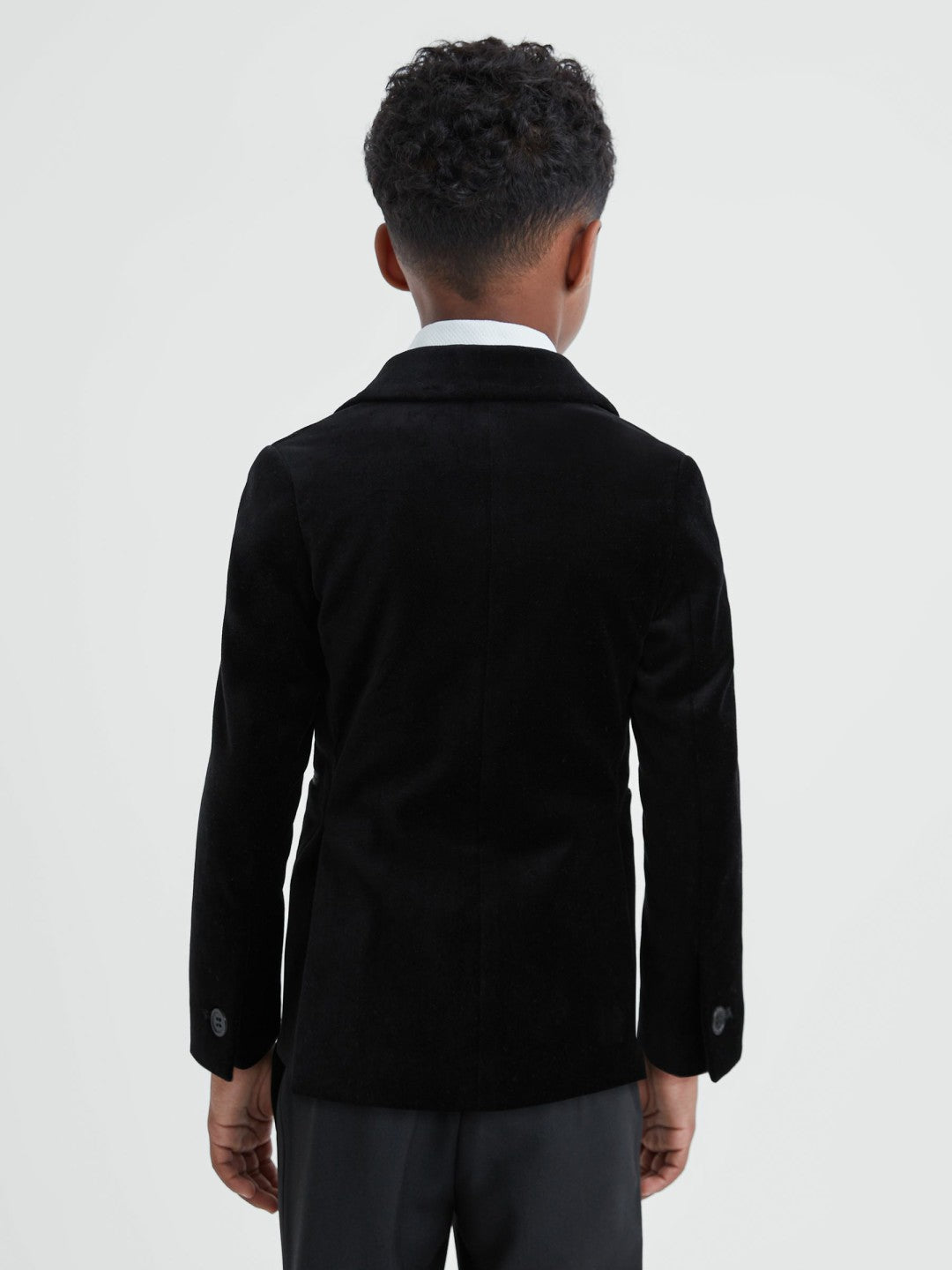 3-9 yrs Single Breasted Velvet Blazer Black | Children