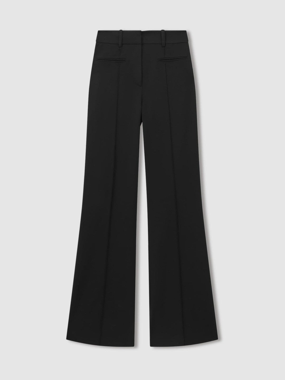 Petite High Rise Flared Trousers Black | Womens
