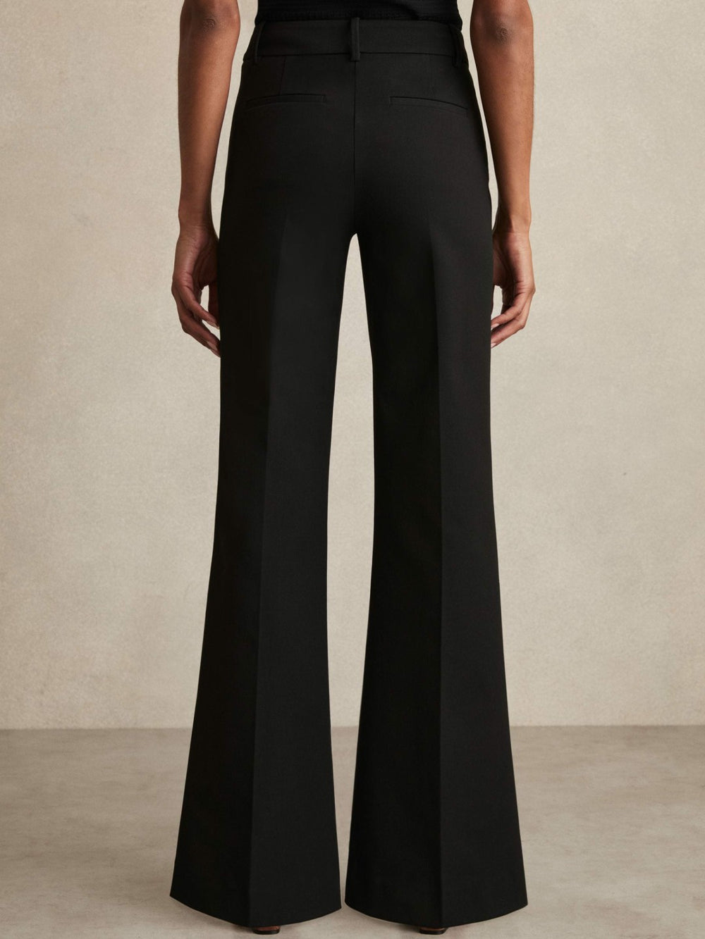 High Rise Flared Trousers Black | Womens