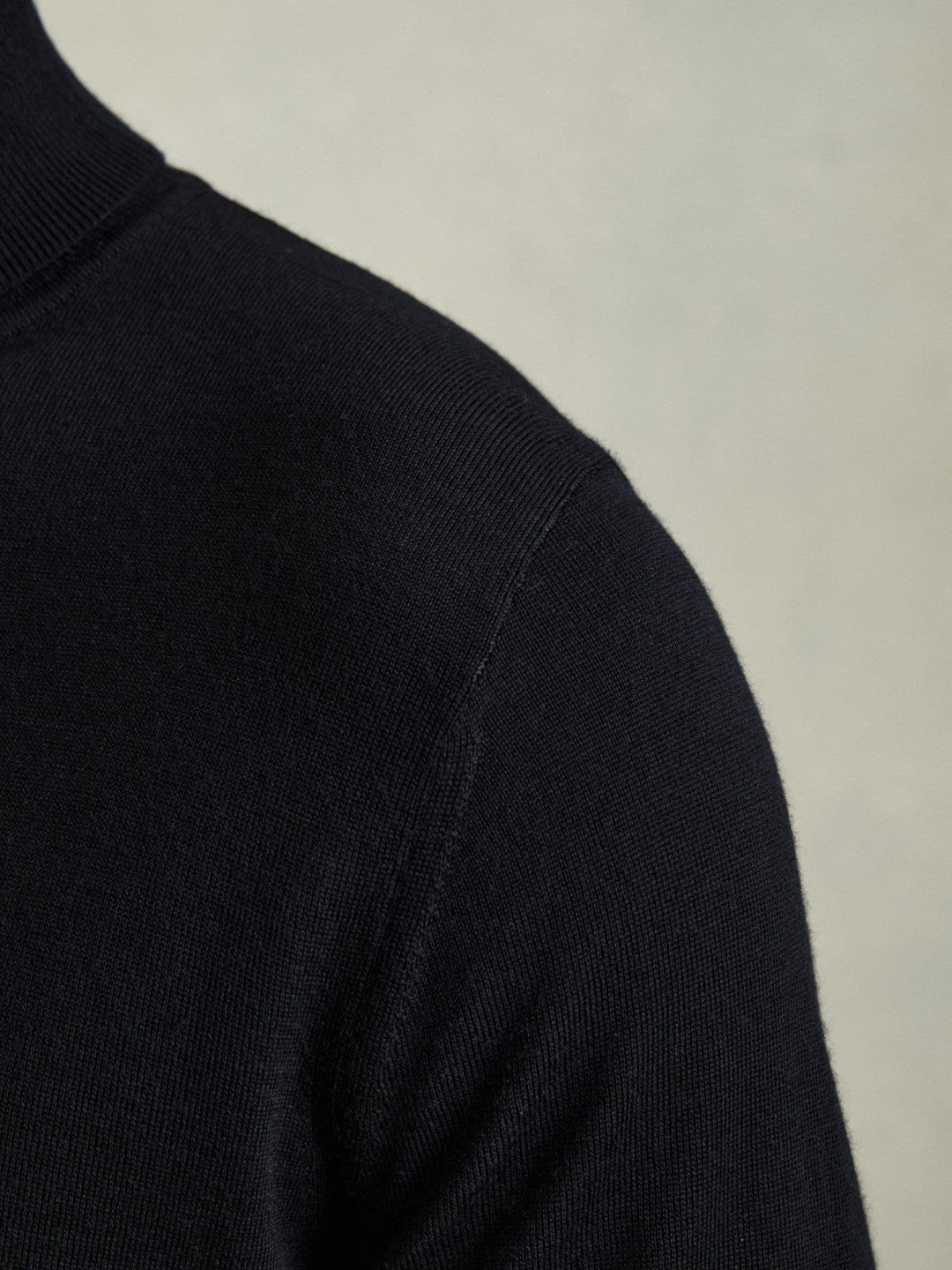 Slim Fit Merino Wool Roll Neck Jumper Navy | Mens