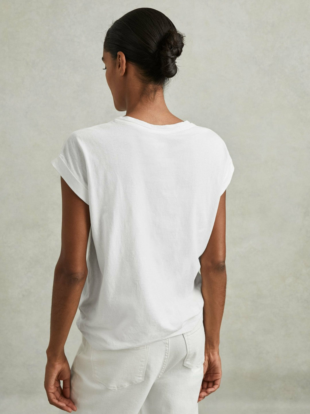 Cotton-Jersey Crew Neck T-Shirt White | Womens