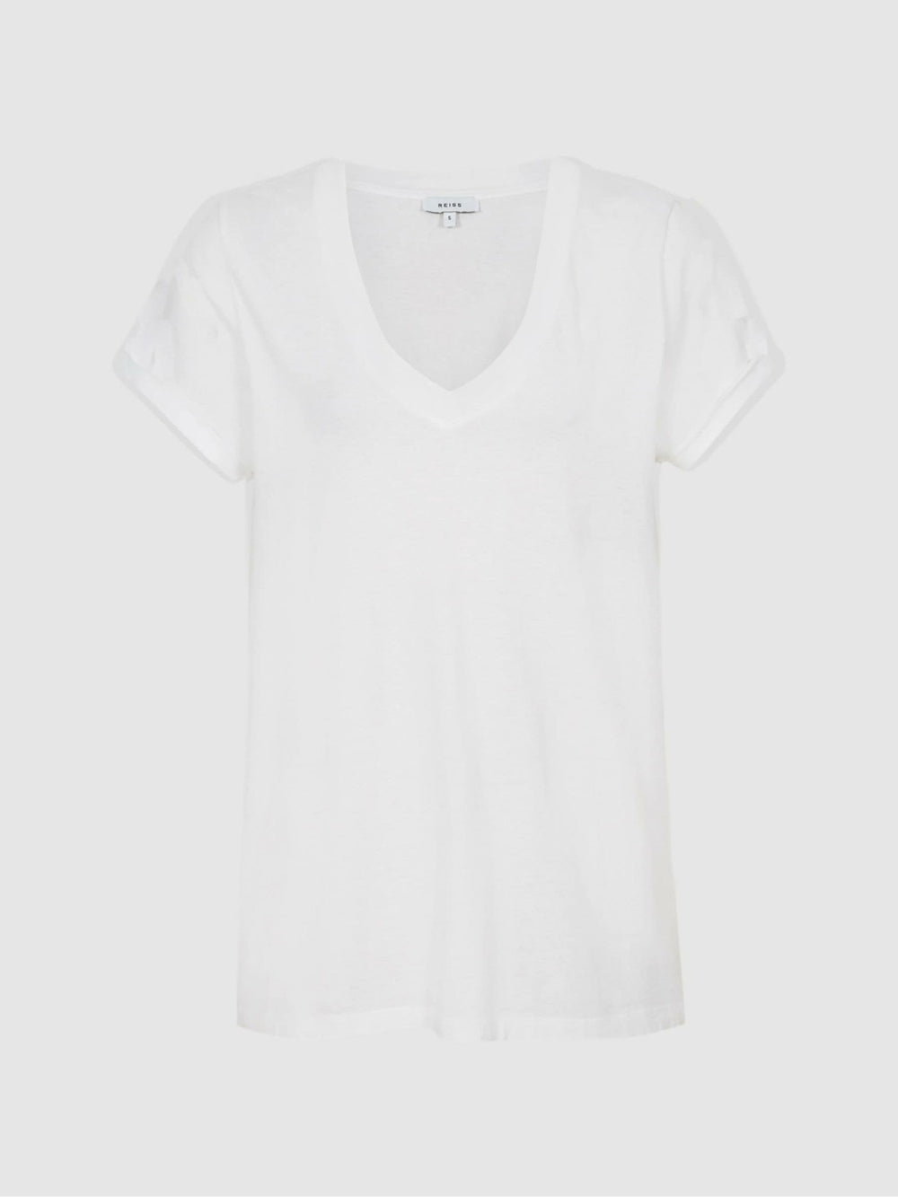 Cotton-Jersey V-Neck T-Shirt White | Womens