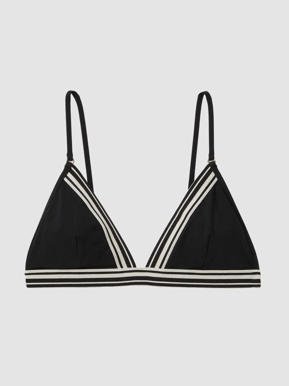 Triangle Colourblock Bikini Top Black | Womens