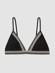Triangle Colourblock Bikini Top Black | Womens