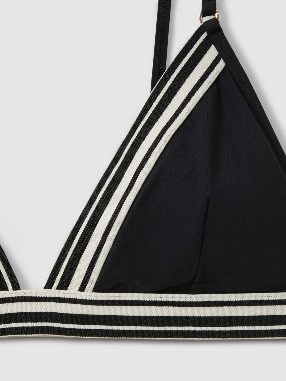 Triangle Colourblock Bikini Top Black | Womens